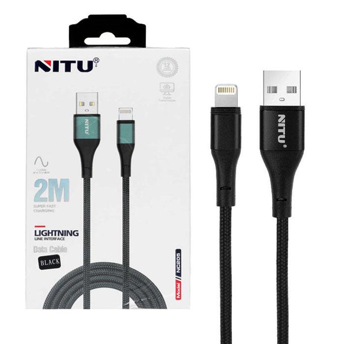 کابل USB به لایتنینگ نیتو NITU NC205 طول 2 متر 3 آمپر NITU USB To lightning Cable NC205 2M 3A